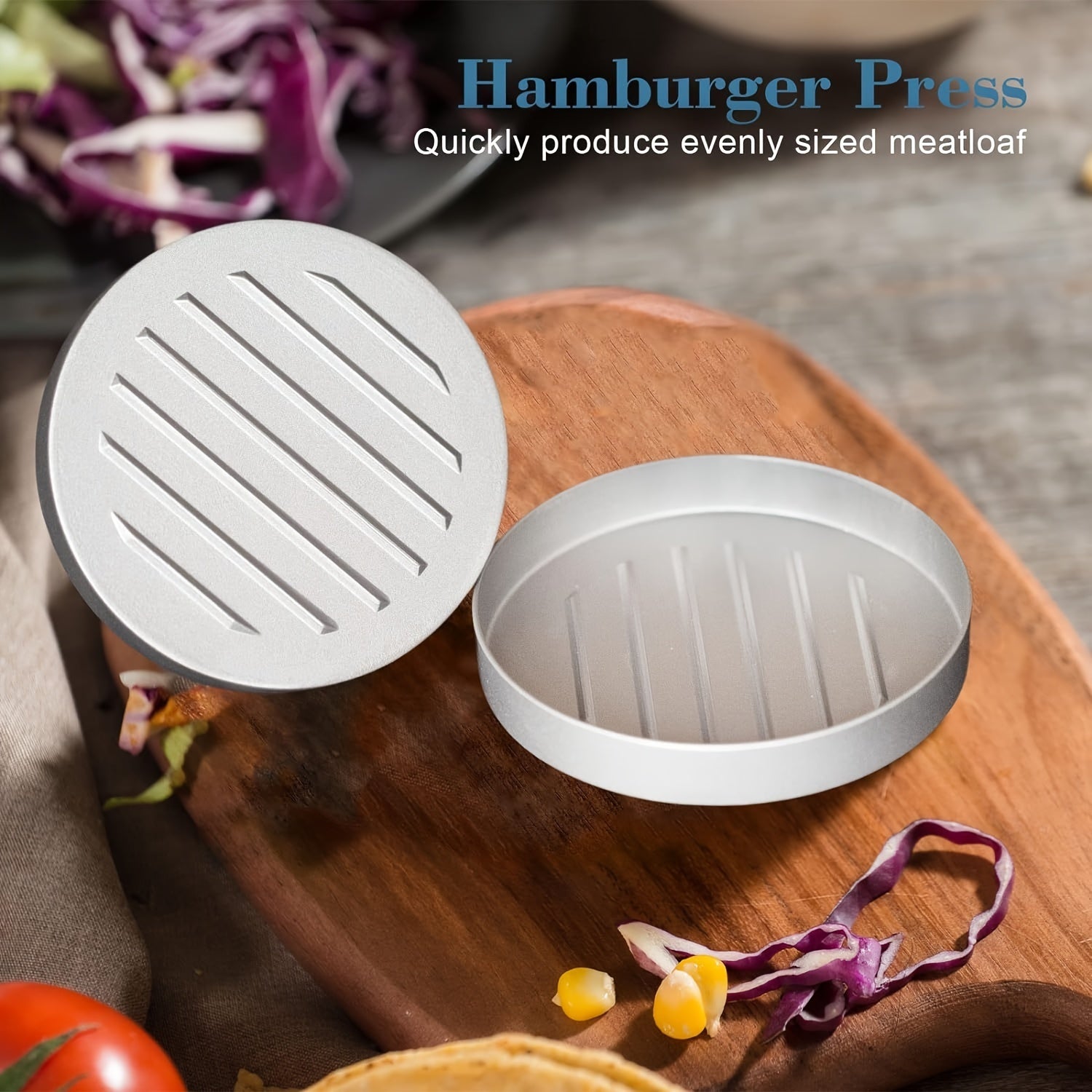 1pc, Manual Non-stick Hamburger Meat Press For Home Kitchen, Breakfast Pancake Maker With Hamburger Meat Patty Mold, Kitchen Utensils, Kitchen Supplies, Kitchen Accessories, Kitchen Stuffs