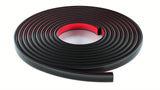 Tira de sellado de goma autoadhesiva para puertas de 3 metros - Aislamiento acústico y en forma de D para puertas y ventanas, se adapta a huecos de 0,25 a 0,63 cm (1/10 a 4/17"). Disponible en negro, blanco y marrón.