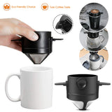 1pc Double Layer 304 Stainless Steel Coffee Filter Cup - Foldable and Portable for Hand-Pour Coffee - Little Angel Design