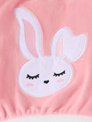 Conjunto de 3 piezas para niña: sudadera de manga larga, pantalón y chaleco con capucha, con bonito diseño de conejo bordado, ideal para otoño e invierno.