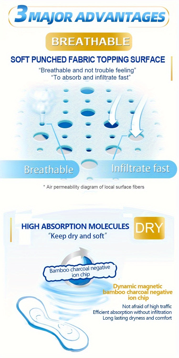 Compresas de iones negativos de carbón de bambú (20/40/50/100 unidades), compresas ultrafinas Wing, cómodas, suaves y sin fragancia. Compresas menstruales Wing, empaquetadas individualmente, cuidado personal femenino Hy
