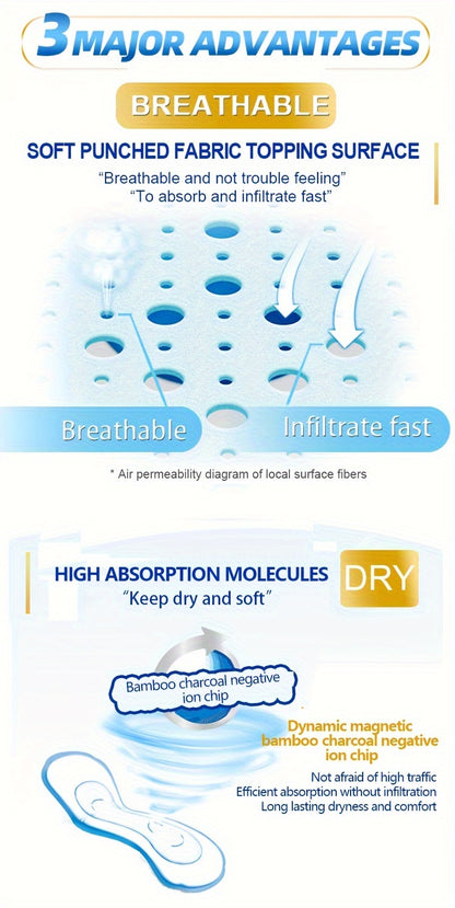 Compresas de iones negativos de carbón de bambú (20/40/50/100 unidades), compresas ultrafinas Wing, cómodas, suaves y sin fragancia. Compresas menstruales Wing, empaquetadas individualmente, cuidado personal femenino Hy