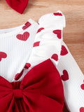 Vestido de manga larga con estampado de amor, cómodo y exquisito para niñas pequeñas, ideal para banquetes