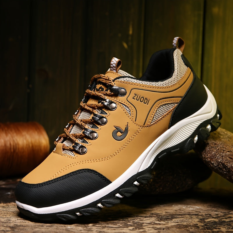 Botas de senderismo con cordones para hombre, resistentes y de talla grande, cómodas y antideslizantes, con suela suave para actividades al aire libre.