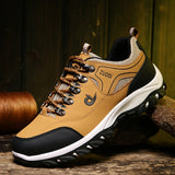 Botas de senderismo con cordones para hombre, resistentes y de talla grande, cómodas y antideslizantes, con suela suave para actividades al aire libre.