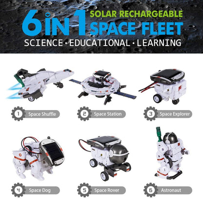 Kit de robot solar STEM 6 en 1, juguetes, regalos para niños de 8, 9, 10, 11, 12 y 13 años, juego de experimentos científicos de construcción educativa para cumpleaños, Halloween, Navidad y Acción de Gracias.