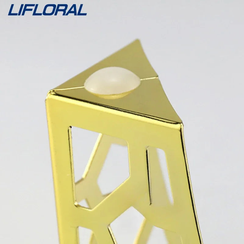 4 patas de metal clásicas modernas para muebles, de 10 cm, huecas, geométricas, para sofá, mesa, armario, soporte para pies, herrajes para muebles. 