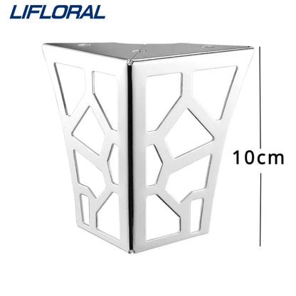 4 pçs 10cm moderno metal clássico móveis pés oco para fora geométrico sofá pernas mesa armário pé suporte móveis ferragem