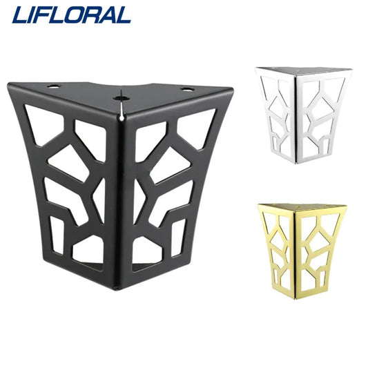 4pcs 10cm Modern Metal Classic Furniture Legs Hollow Out Geometric Sofa Legs Table Cabinet Foot Support Furniture Hardware 