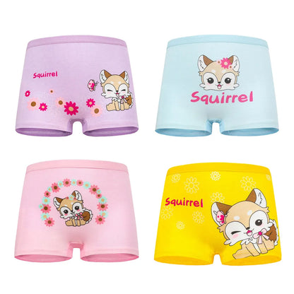 4 peças/lote design crianças meninas calcinha de algodão macio bonito dos desenhos animados unicórnio criança roupa interior para meninas crianças boxer respirável