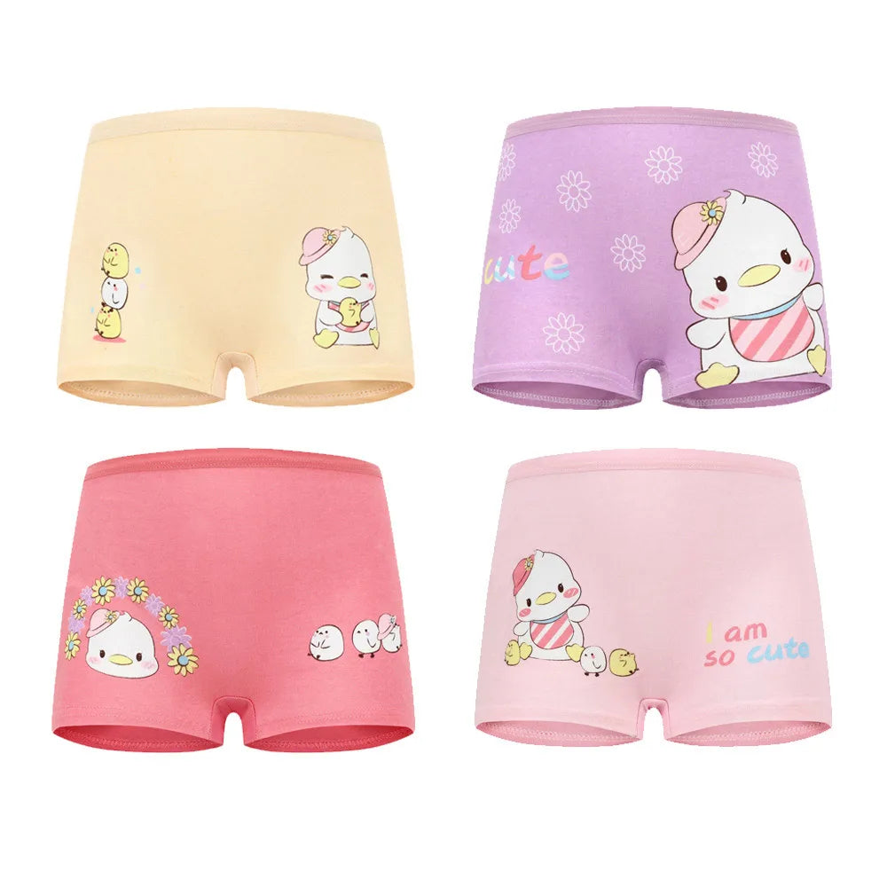 4 peças/lote design crianças meninas calcinha de algodão macio bonito dos desenhos animados unicórnio criança roupa interior para meninas crianças boxer respirável