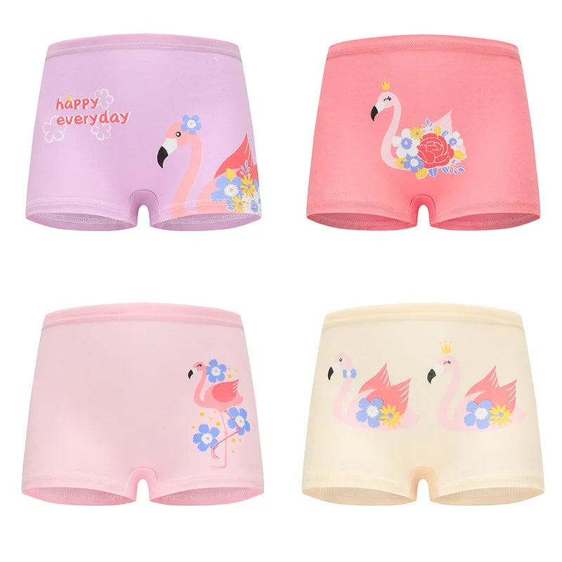 4 peças/lote design crianças meninas calcinha de algodão macio bonito dos desenhos animados unicórnio criança roupa interior para meninas crianças boxer respirável