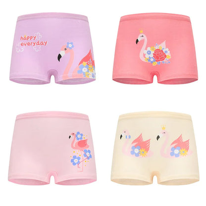 4 peças/lote design crianças meninas calcinha de algodão macio bonito dos desenhos animados unicórnio criança roupa interior para meninas crianças boxer respirável