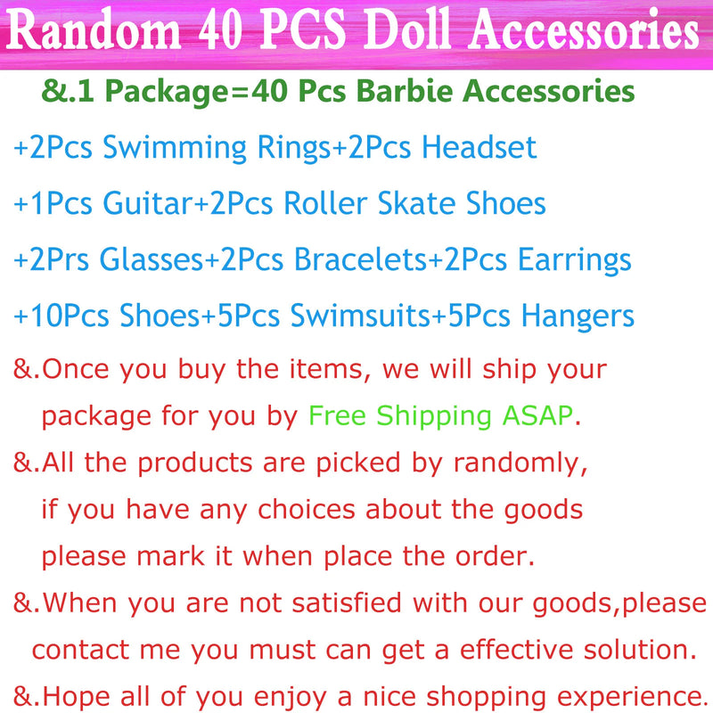 40pcs/set Barbies Doll Clothes Swimsuits Bikini Accessories For Barbie Doll Shoes Skateboard Boots For Barbie Doll Accessories 