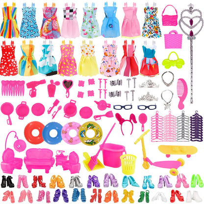 40 pçs pçs/set barbies boneca roupas maiôs biquíni acessórios para barbie boneca sapatos botas de skate para barbie boneca acessórios