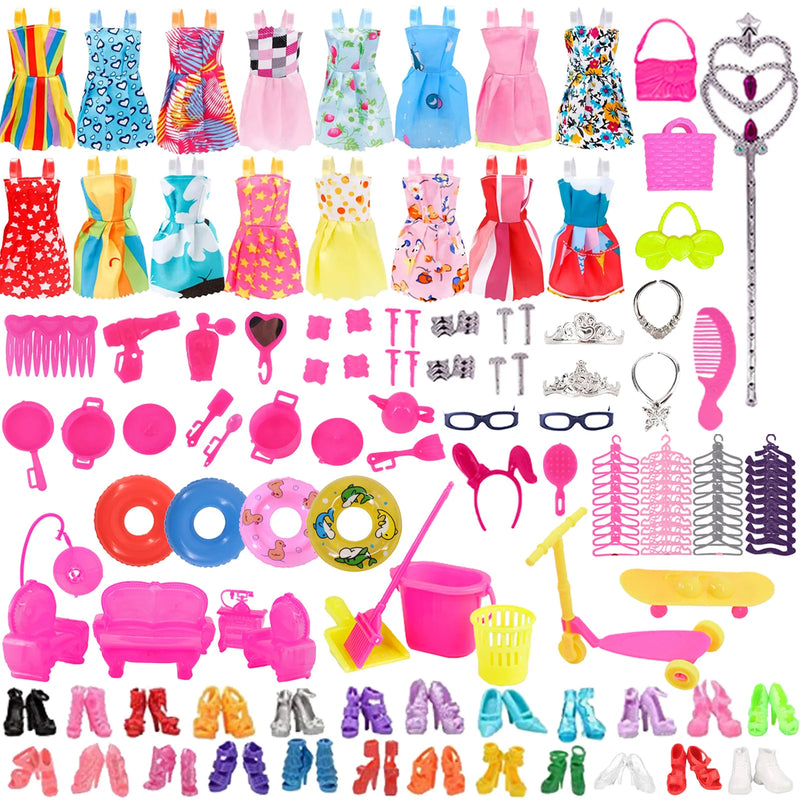 40pcs/set Barbies Doll Clothes Swimsuits Bikini Accessories For Barbie Doll Shoes Skateboard Boots For Barbie Doll Accessories 