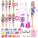 40pcs/set Barbies Doll Clothes Swimsuits Bikini Accessories For Barbie Doll Shoes Skateboard Boots For Barbie Doll Accessories 