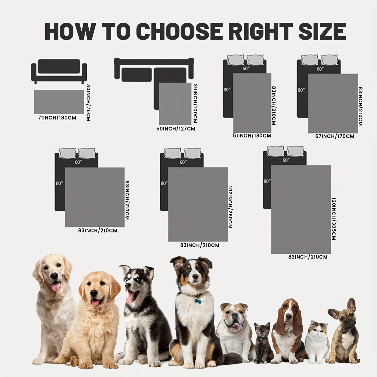 Waterproof &amp; Non-Slip Dog Bed Cover Mattress Cover And Pet Blanket Sofa Pet Bed Mat, Car Incontinence Mattress Protectors Furniture Couch Cover For Most Cats Dogs