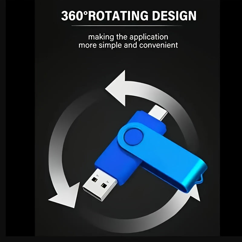 Multi-Capacity USB Flash Drive 2 in 1 Type-C and USB 2.0 OTG Pen Drive – 256GB, 128GB, 4GB High Speed Memory Stick