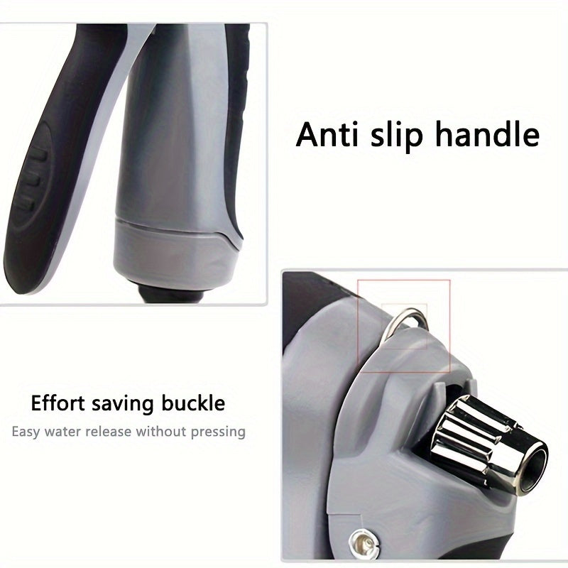 Pistola de agua de alta presión para lavado de autos, boquilla multifunción para manguera de jardín, rociador de varilla gruesa ajustable con punta de cobre chapado, adaptador universal de conexión rápida de 3/4" y 1/2" para herramientas de limpieza.