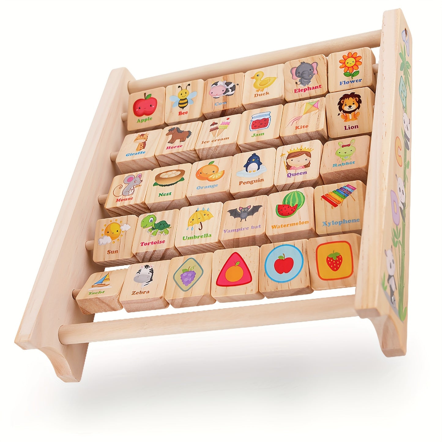 [Fast Arrival] YIDIEMO Wooden Alphabet Blocks & Abacus Activity Toy - Early Learning Enlightenment for Youngsters, Perfect for Birthday, Halloween, Christmas Gifts