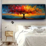 Impresión en lienzo extragrande del Árbol de la Vida: arte abstracto para pared, decoración moderna del hogar, con patrones geométricos, ideal para sala de estar, dormitorio, cocina y baño. Sin marco.
