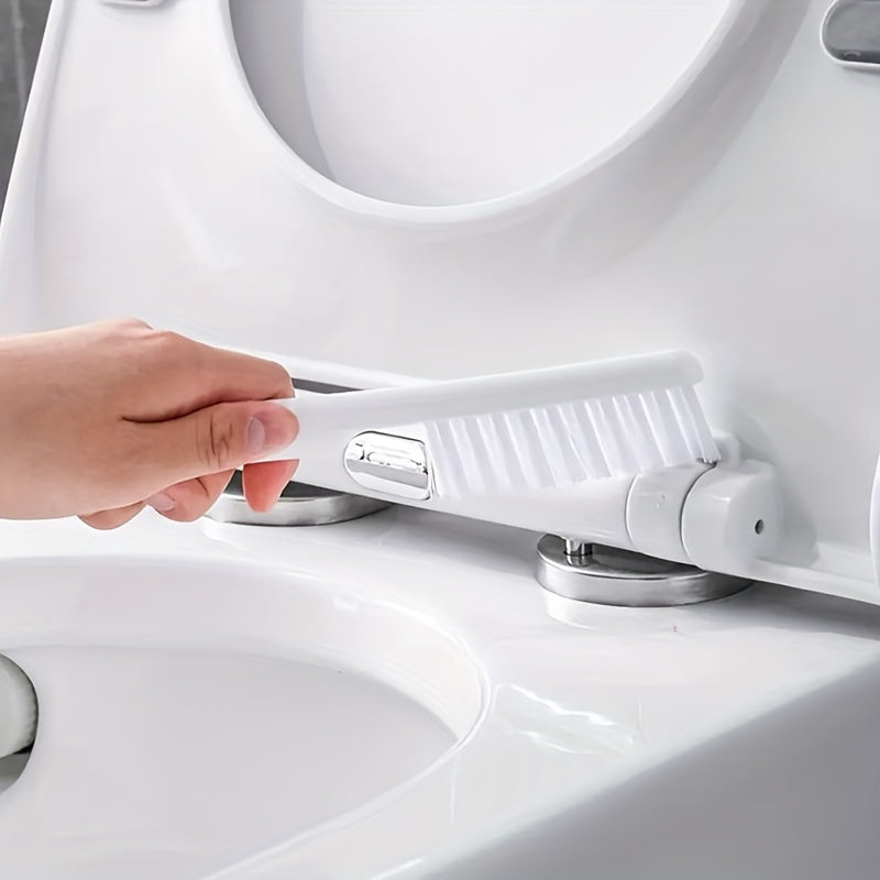 Wall-Mounted Toilet Brush Set, Silicone-Headed Bathroom Cleaning Kit, Space-Saving Long Handle Toilet Cleaner, Ergonomic Design, with 2 Brushes & Holder, for No Electricity Needed, Ideal for Living Room, Bathroom, Toilet, Kit