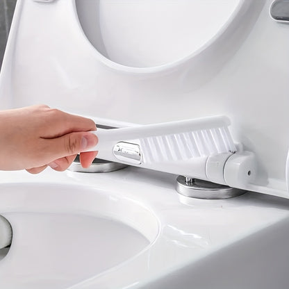 Wall-Mounted Toilet Brush Set, Silicone-Headed Bathroom Cleaning Kit, Space-Saving Long Handle Toilet Cleaner, Ergonomic Design, with 2 Brushes & Holder, for No Electricity Needed, Ideal for Living Room, Bathroom, Toilet, Kit