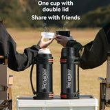 NRMEI Large Stainless Steel Insulated Water Bottle - 1L/2L/3L Capacity, Portable & Durable for Outdoor Activities, Travel, and Construction Sites