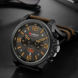 CURREN Chronograph Men's Watch Retro Classic Quartz Watch Analog Calendar WR PU Leather Wrist Watch Date Watch