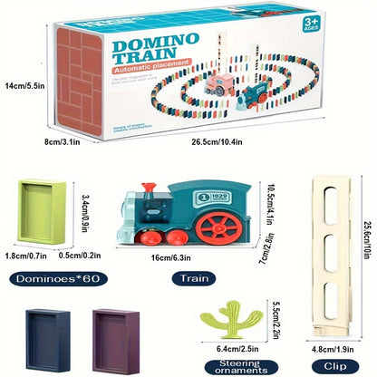 Fun and Educational Domino Rally Electric Train Set for Kids - Creative Building Blocks for Hours of Fun! Halloween Christmas Gifts