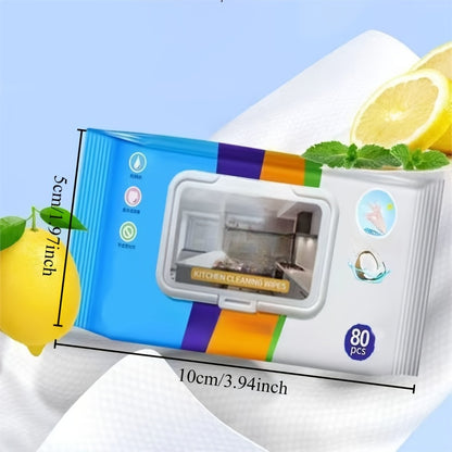 1 Pack Contemporary Kitchen Wet Wipes, Extra Strength Grease & Oil Removal, Thick Non-Woven Fabric, Hand Wash Only, Lightweight, Vegetable Theme, Oblong Shape, Polyester & Terrycloth Blend, Plastic Cover