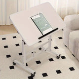 Extra Large Adjustable Folding Desk with Wheels - Versatile, Durable Wood Construction for Bedroom, Living Room, Office & Outdoor Use