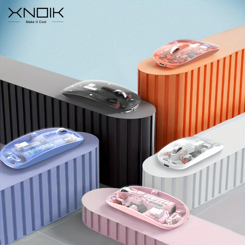Ratón inalámbrico recargable ambidiestro XNOIK - Óptico, batería de 400 mAh, conectividad inalámbrica y de 2,4 G, clic silencioso, compatible con múltiples dispositivos (Macbook Pro, portátil, PC) - Temática de deportes electrónicos y tecnología