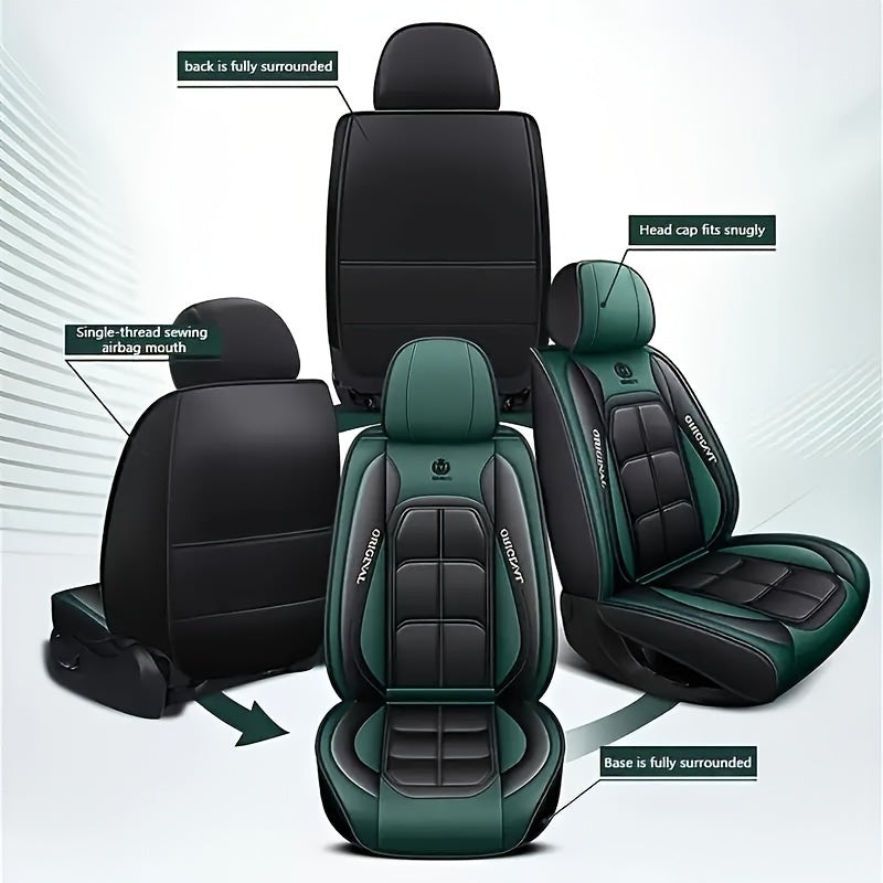 Premium Faux Leather Front Seat Cushion - Fit for Cars, SUVs & Pickups | All-Season Comfort Car Interior Accessory