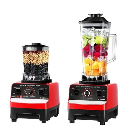 High-Power 2000W Blender for Smoothies and Ice Cream - Durable, BPA-Free Plastic Mixer with Anti-Slip Base, Suitable for Juicers and Kitchen Use, 110V-240V