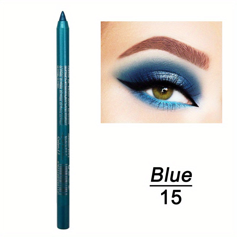 14-Color Colourful Eyeliner Pen, High Pigmented Pearly Glitter Shimmer Metallic Finish, Smokey Punk Gothic Style Eyeliner, Long Lasting Waterproof Eyeliner Stick For Music Festival