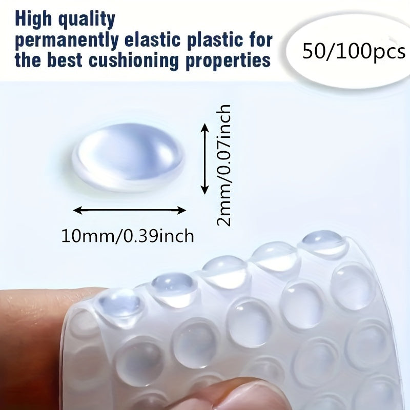 50/100pcs Self-adhesive Door Stop Rubber Shock Absorber Buffer Cabinet Bumper Silicone Furniture Mat Cushion Protective Pad