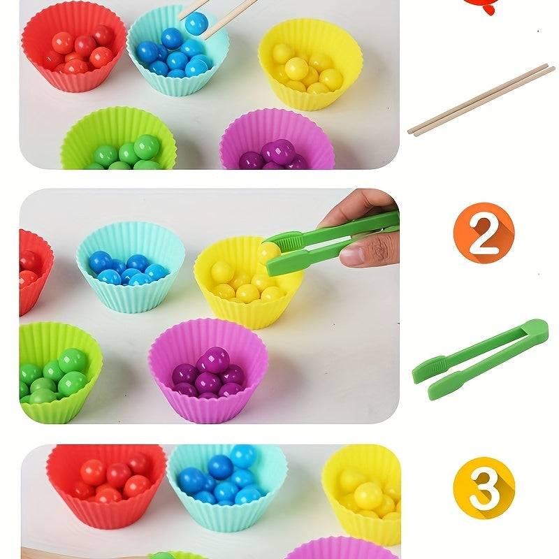 Early Education Clip Test Tube Color Bead Children Color Cognitive Hand-eye Coordination Brain Educational Toys Halloween Christmas Gift