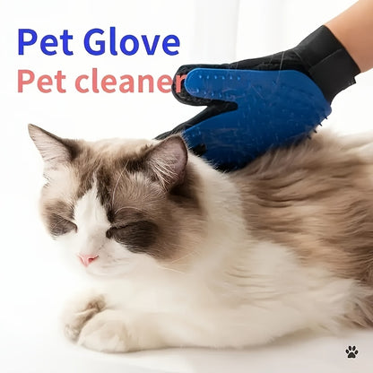 1pc Pet Grooming Gloves, Gentle Deshedding Brush For Dogs &amp; Cats, Easy Clean, Enhanced Five Finger Design For Long &amp; Short Fur