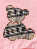 Adorable 2pcs Outfit For Toddler Girls &amp; Boys - Bear Embroidery Sweatshirt &amp; Splicing Pants! Outdoor Clothes