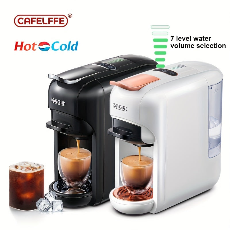 Cafetera de cápsulas 5 en 1 CAFELFFE, control de temperatura (frío/caliente), calefacción, compatible con Dolce Gusto, K-CUP, cápsulas de café y café molido, cafetera automática para la cocina del hogar, gran regalo para Halloween y Navidad.
