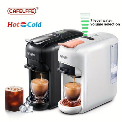 Cafetera de cápsulas 5 en 1 CAFELFFE, control de temperatura (frío/caliente), calefacción, compatible con Dolce Gusto, K-CUP, cápsulas de café y café molido, cafetera automática para la cocina del hogar, gran regalo para Halloween y Navidad.