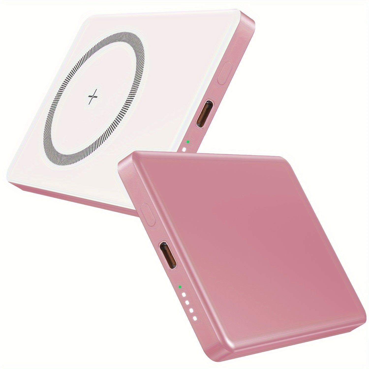 5000mAh Magnetic Wireless Power Bank With USB-C - Fast Charge Compatible For iPhone 15/14/13/12 & For Airpods, Portable Charger Piece