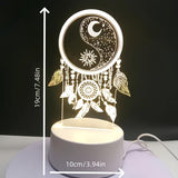 USB Powered Dreamcatcher LED Night Light with Warm Glow and Key Switch - Decorative Desk Lamp for Home