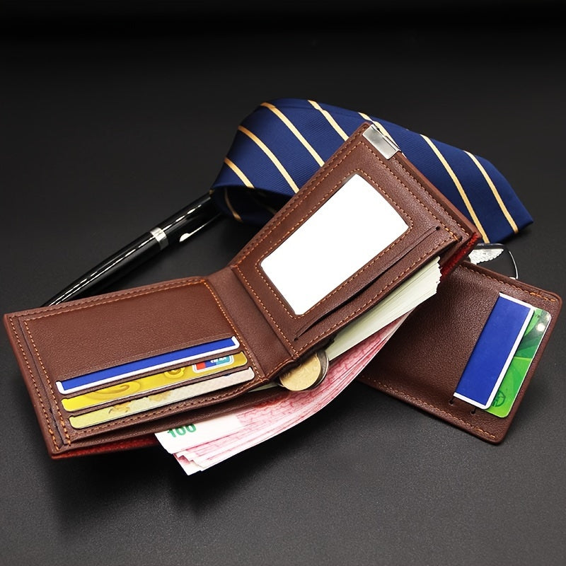Personalized Men's Faux Leather Wallet - Engraved Initials & Name, UV Laser Customization, Perfect for Dad or Son on Birthday, Anniversary, Father's Day, Christmas | GAJING Dark Brown