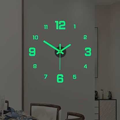 Nordic Style Living Room Wall Clock, DIY Silent Self-adhesive Wall Clock Decoration, Simple Cover Decoration Clock, Silent Digital Wall Sticker Clock, Acrylic Creative Clock, Living Room Bedroom Wall Sticker Creative Clock (b