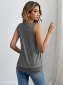 Sequin Decor Ruched Tank Top, Casual Summer Sleeveless Top, Women's Clothing