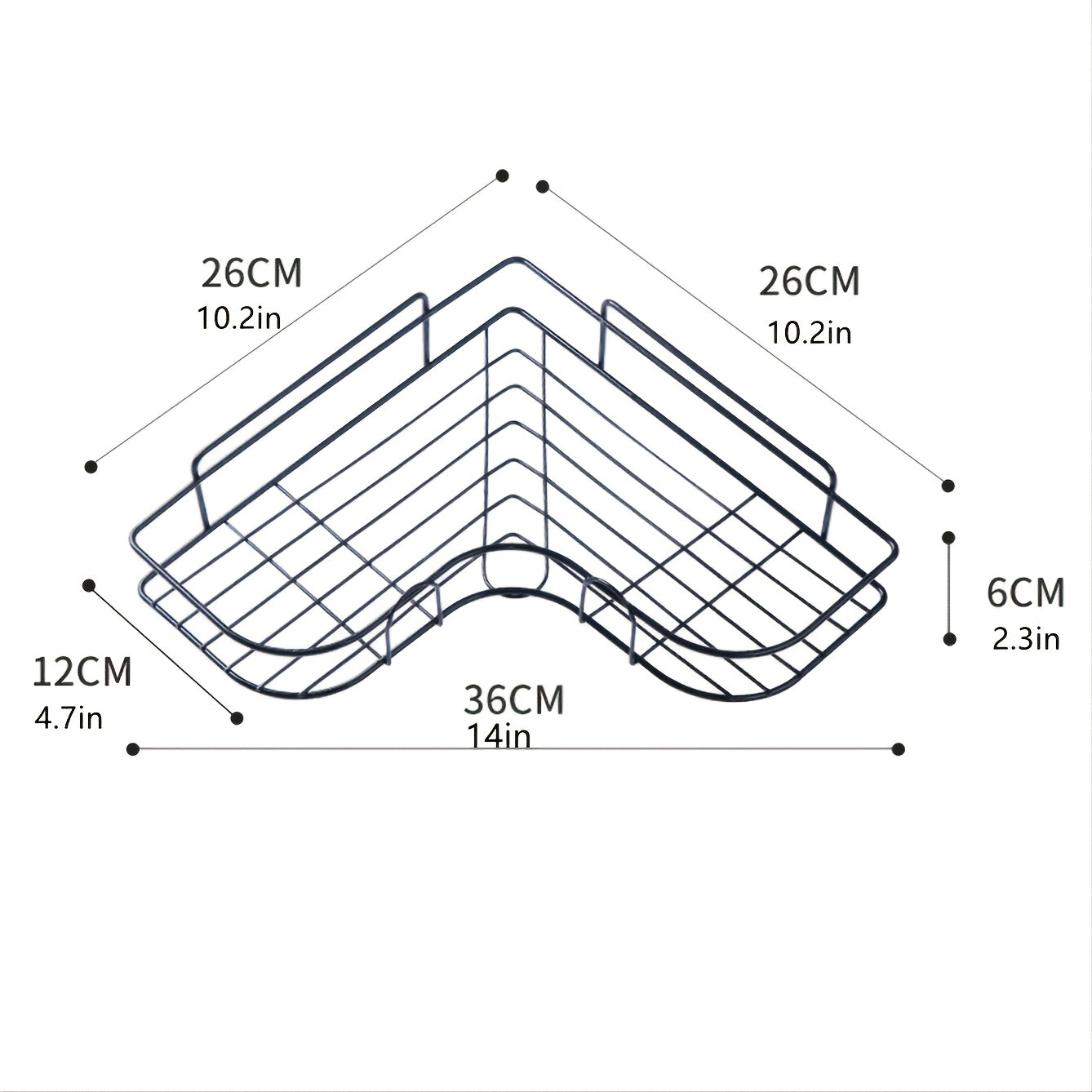 1pc Triangle Wall Mounted Shower Caddy Rack for Bathroom and Kitchen - Easy Installation, Convenient Storage, and Organization of Bathroom Accessories bathroom accessories Bath/Bathroom Accessories