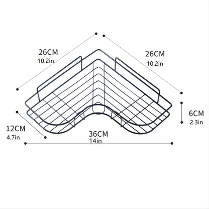 1pc Triangle Wall Mounted Shower Caddy Rack for Bathroom and Kitchen - Easy Installation, Convenient Storage, and Organization of Bathroom Accessories bathroom accessories Bath/Bathroom Accessories